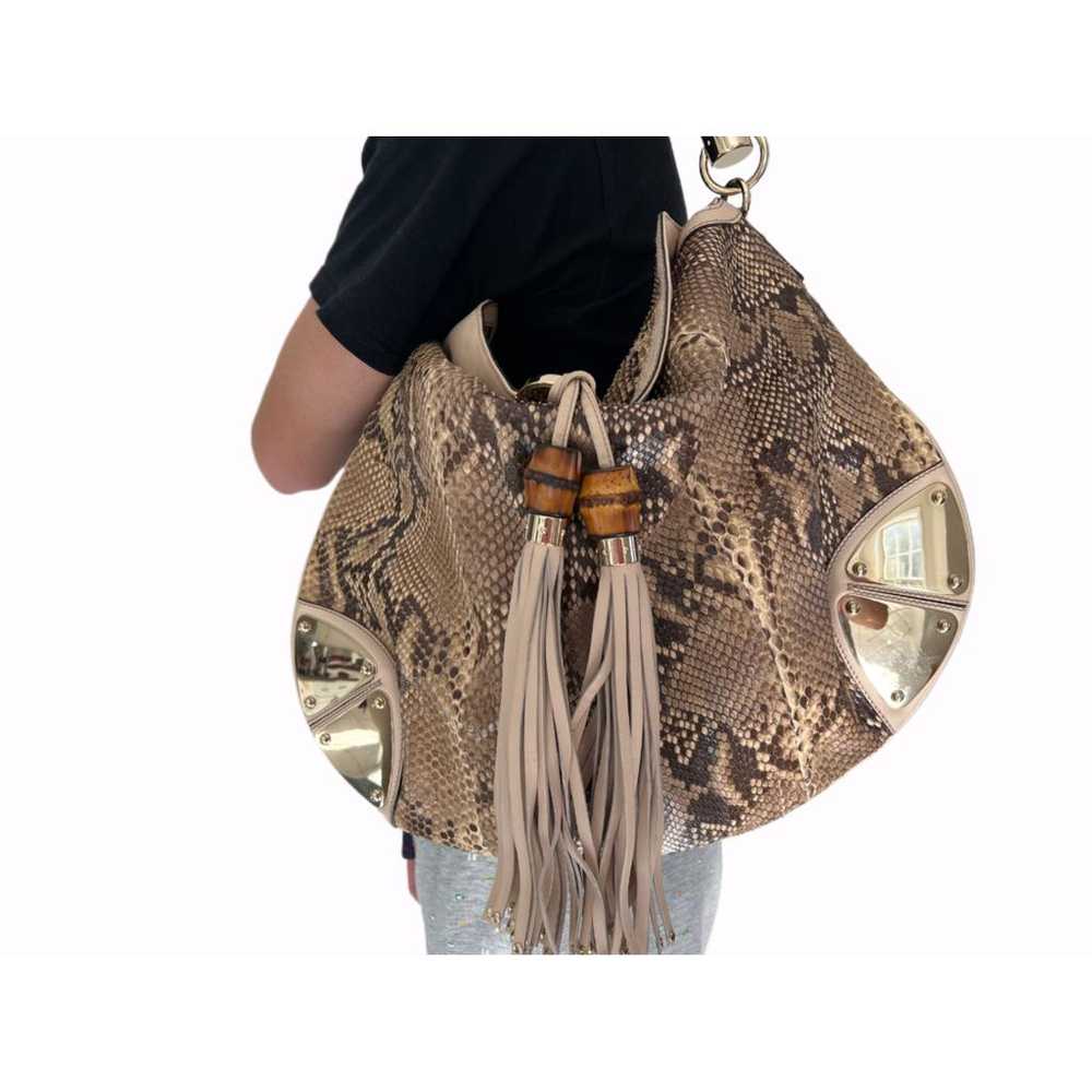 Gucci Vintage Bamboo Hobo python handbag - image 2