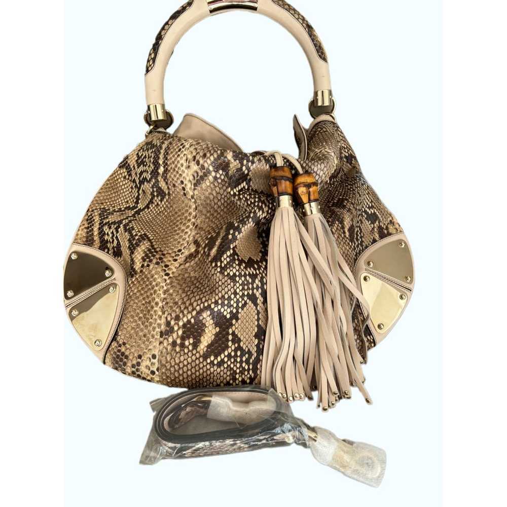 Gucci Vintage Bamboo Hobo python handbag - image 3