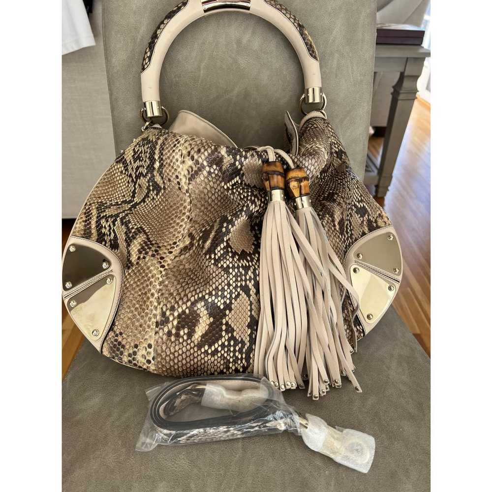 Gucci Vintage Bamboo Hobo python handbag - image 4