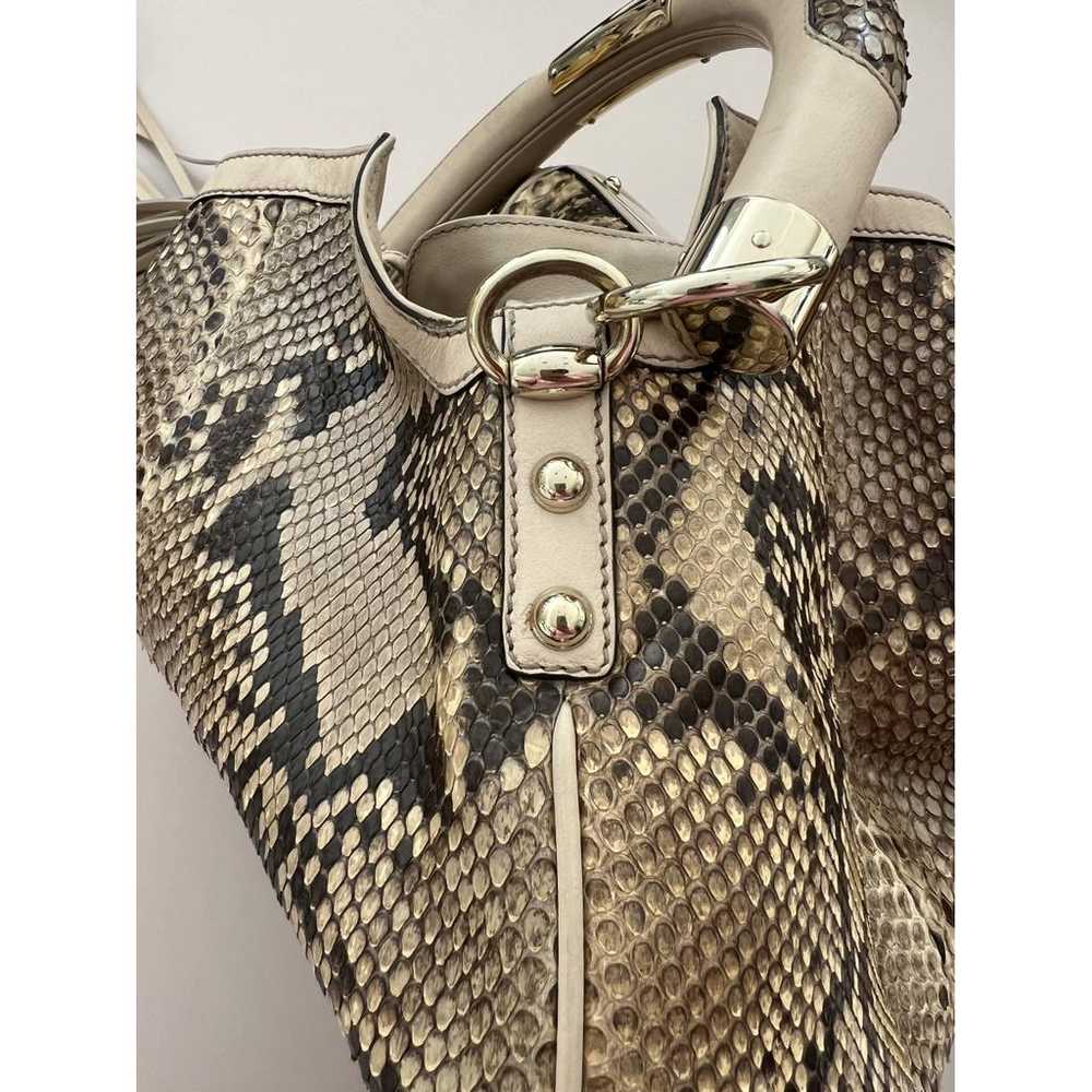 Gucci Vintage Bamboo Hobo python handbag - image 7