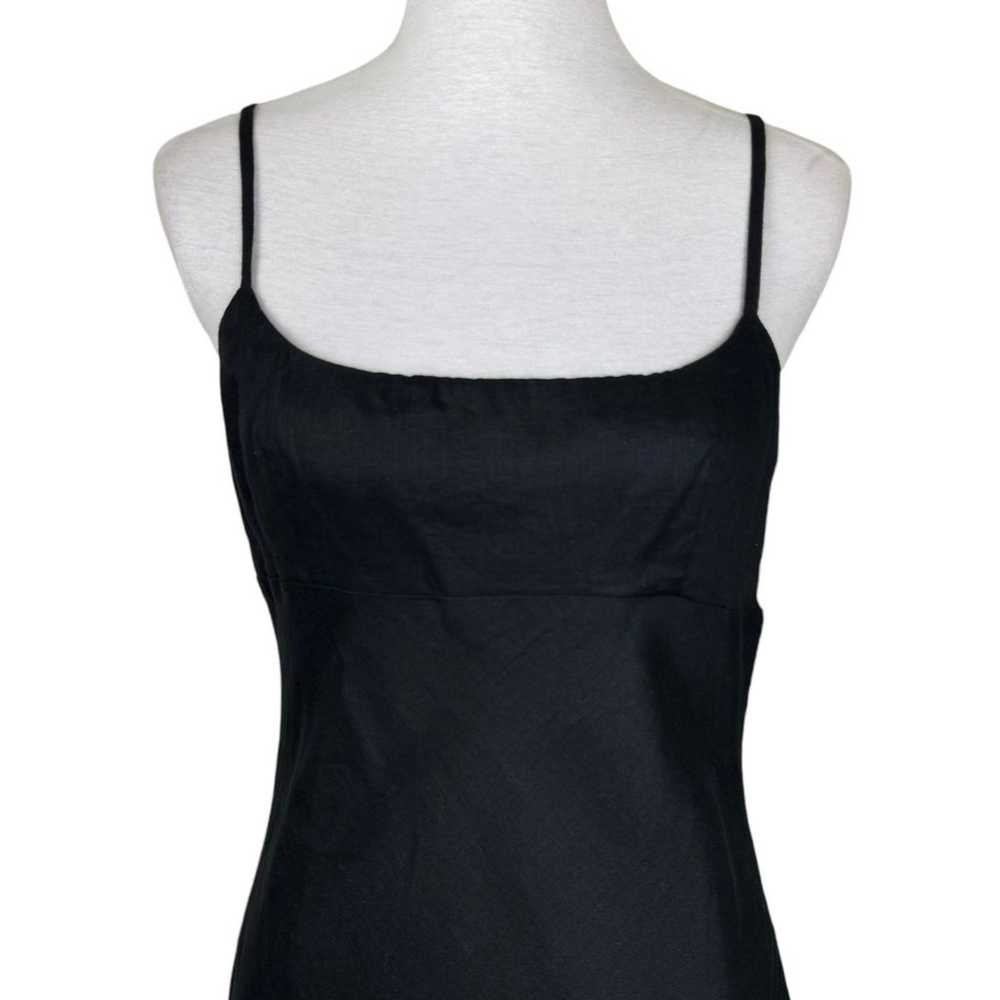 Dissh Lucia Sz. 6 Solid Black 100% Linen Strappy … - image 3