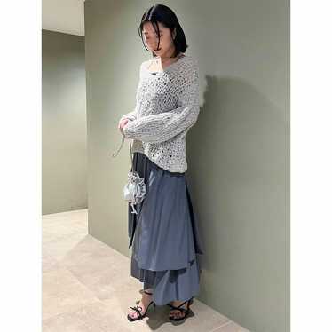 SNIDEL Paper Yarn Pullover × Gathered Camisole Dre