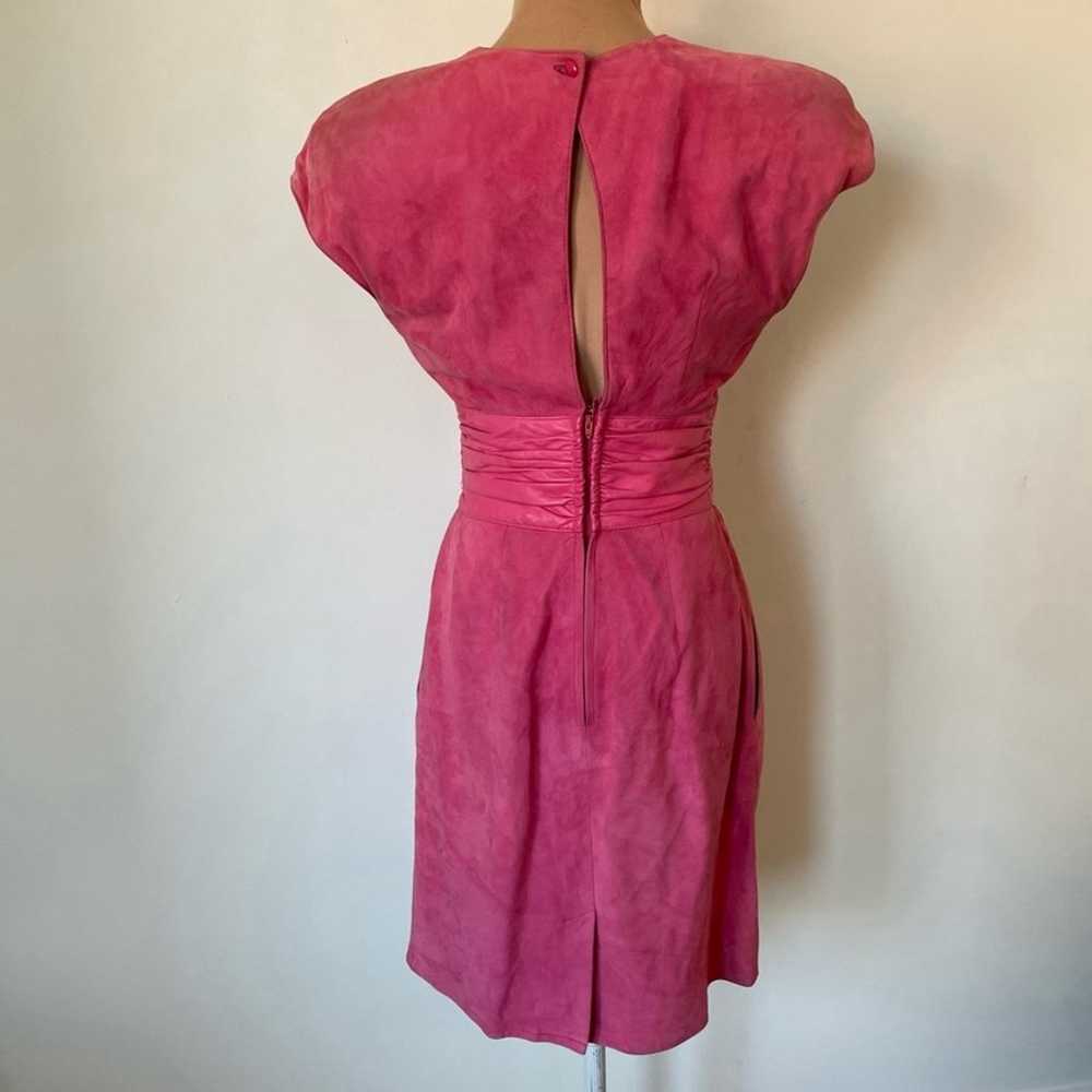 VAKKO Vintage 80s Suede Leather Waist Band Pink K… - image 3