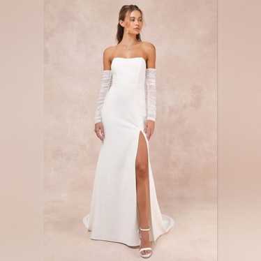 Lulu's Glorious Romance White Off-the-Shoulder Me… - image 1