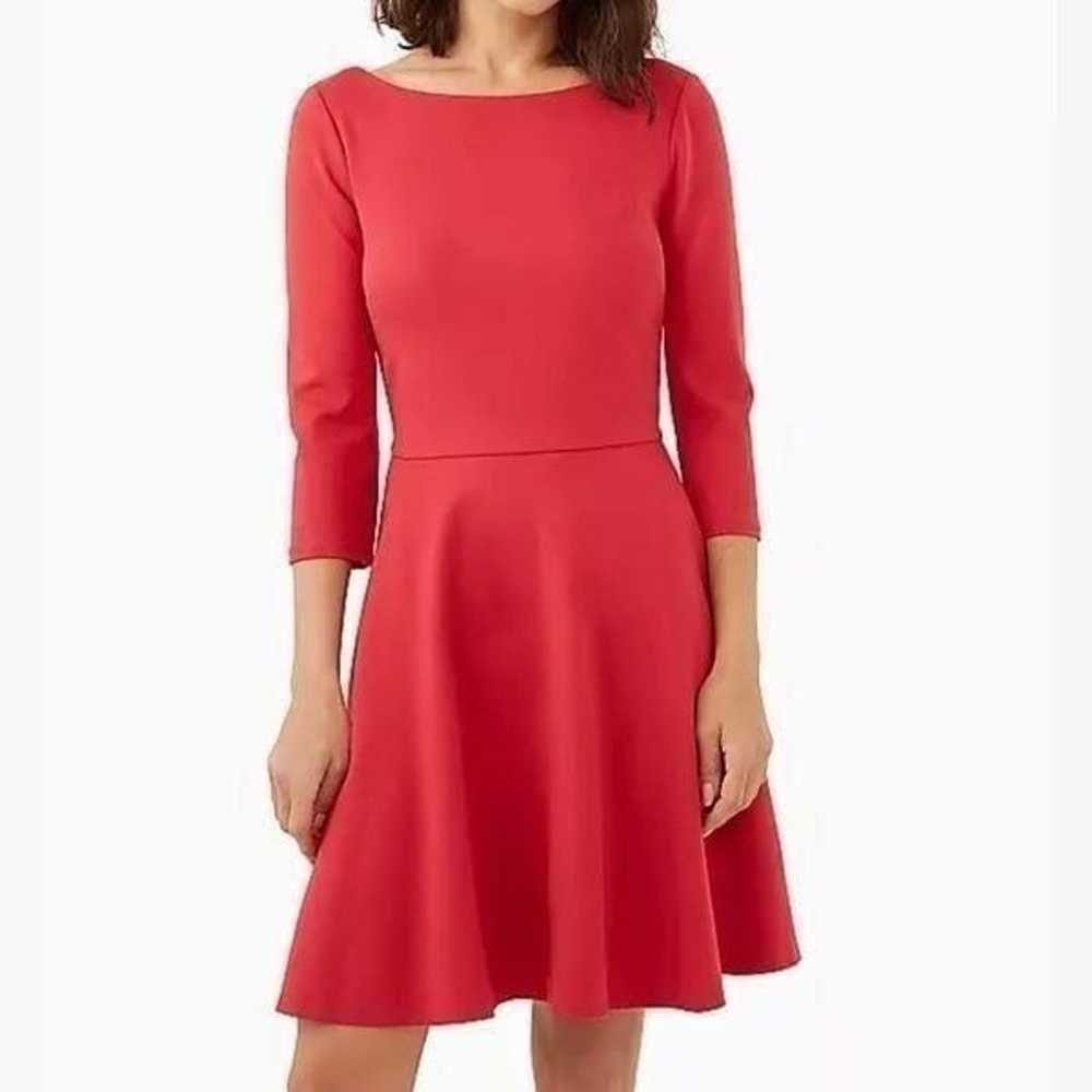 Kate Spade Boat Neck Ponte Dress A-Line Red Medium - image 1