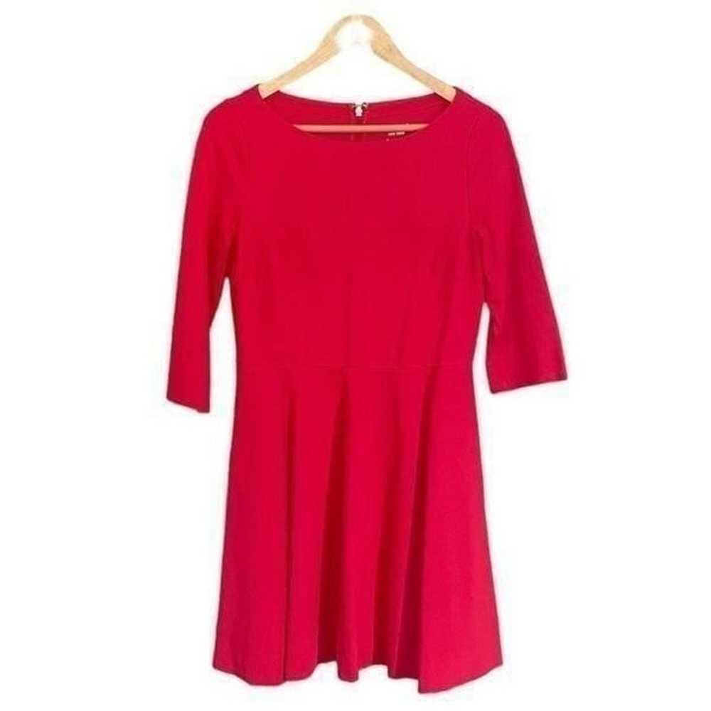 Kate Spade Boat Neck Ponte Dress A-Line Red Medium - image 2