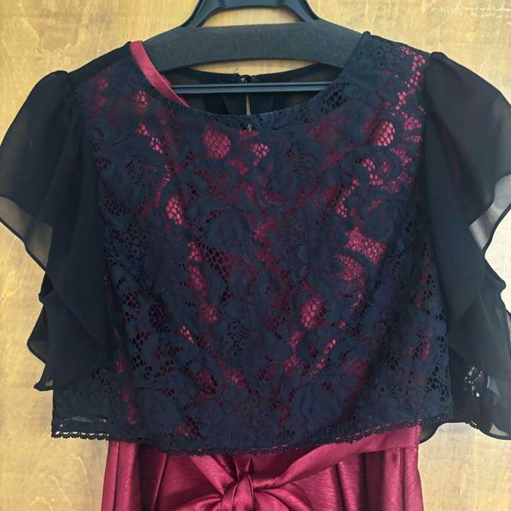 AIMER's party dress with a cape Wine red Red - image 8