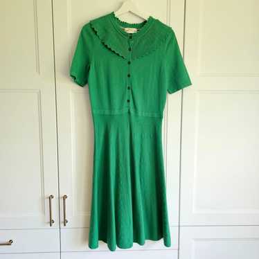 Boden Abercorn Knitted Tee Green Dress with Stunn… - image 1