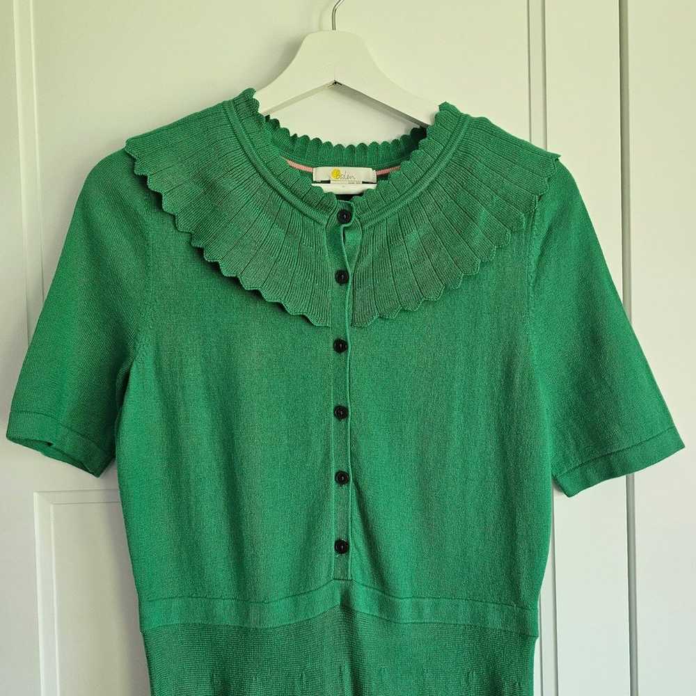 Boden Abercorn Knitted Tee Green Dress with Stunn… - image 2