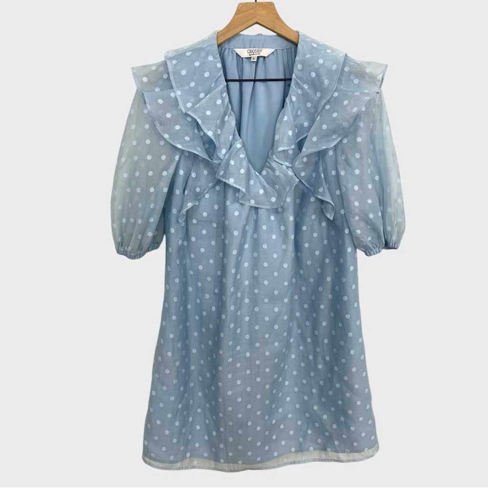 Crosby by Mollie Burch Light Blue Ruffle Chiffon … - image 2