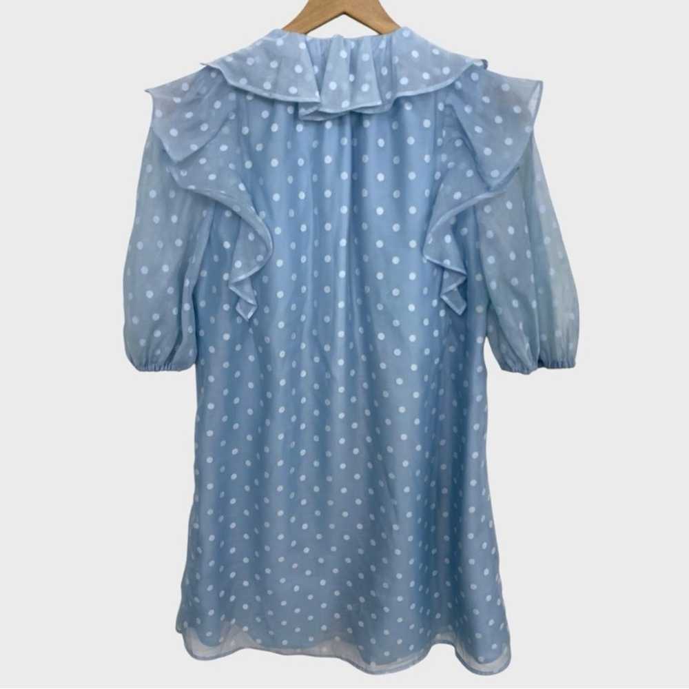 Crosby by Mollie Burch Light Blue Ruffle Chiffon … - image 4