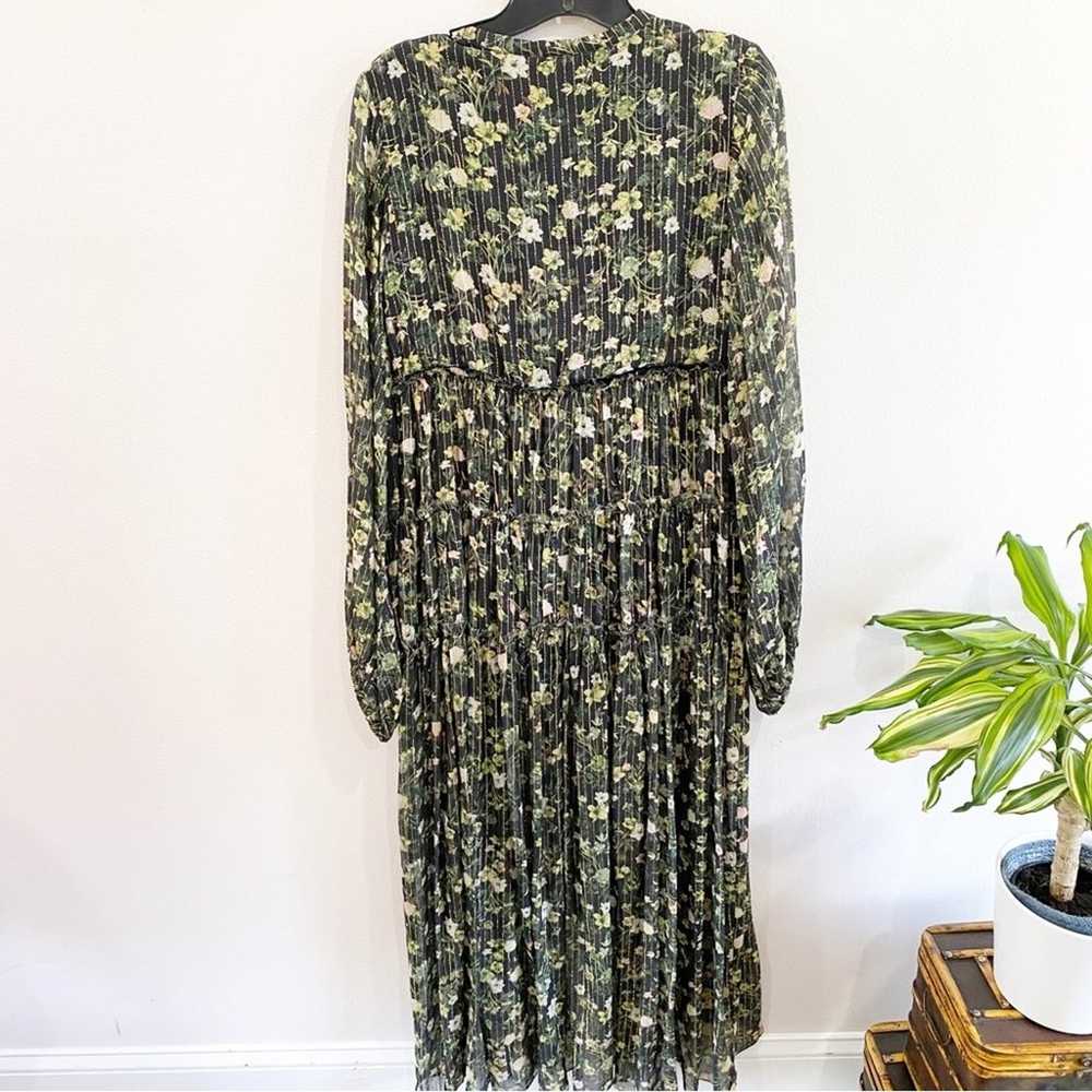 Rococo Sand | Green Metallic Floral Flora Maxi Pe… - image 2