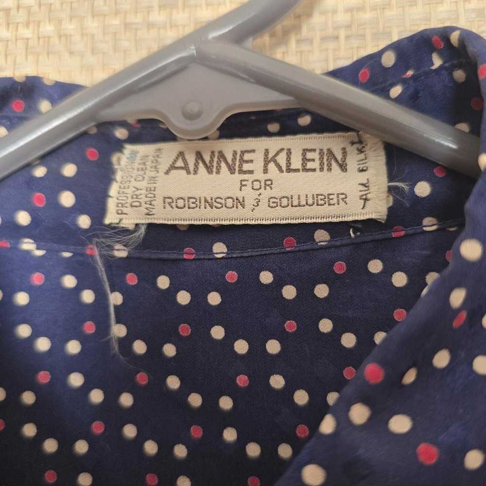 Anne Klein Polka Dot Navy Dress  Vintage Charm - image 4