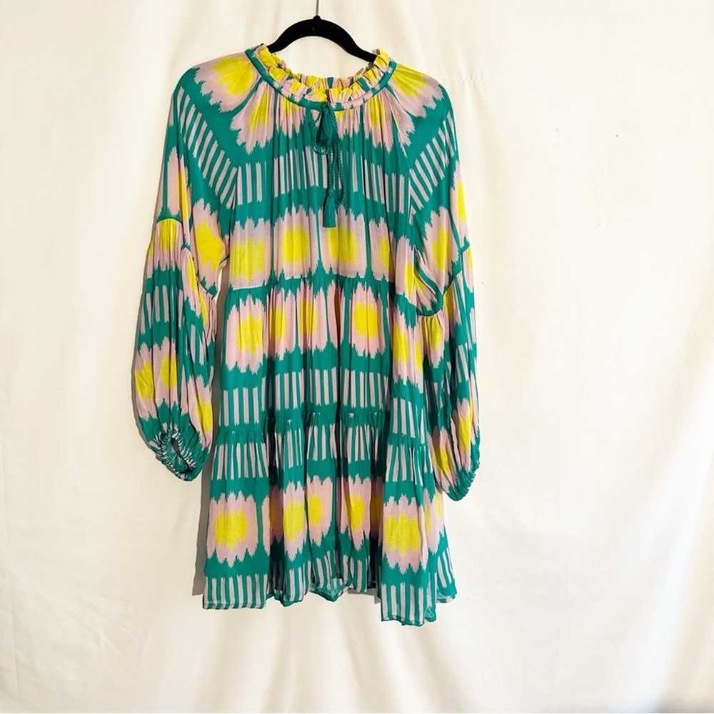 OLIPHANT Swing Dress Ikat Print Balloon Sleeves i… - image 2