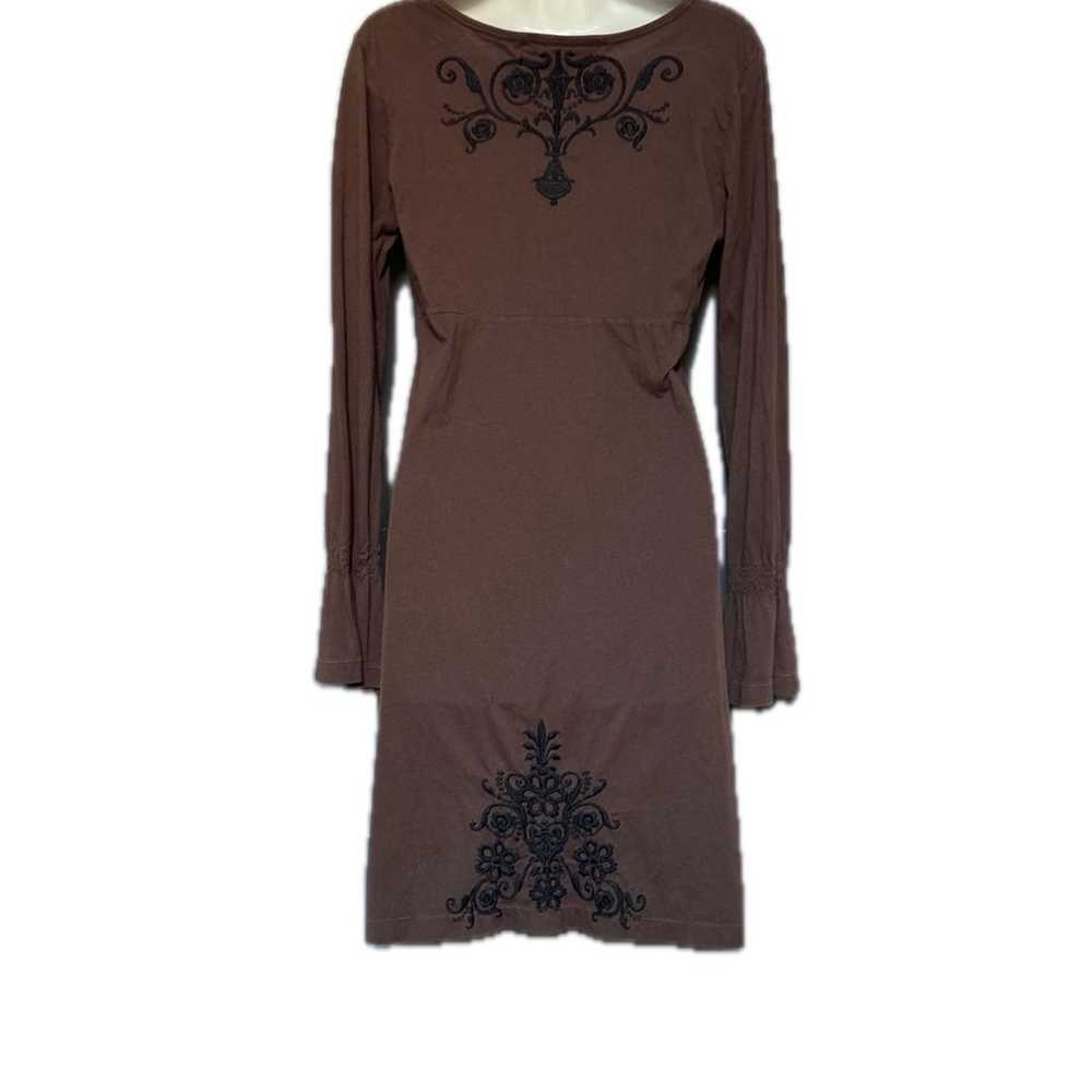 Johnny Was Size M JWLA Brown Tunic V-neck Dress B… - image 2