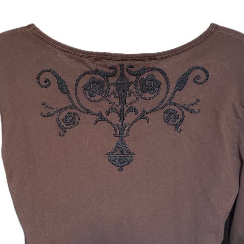 Johnny Was Size M JWLA Brown Tunic V-neck Dress B… - image 6