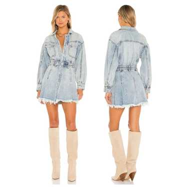 FREE PEOPLE Chain Of Command Denim Minidress Size 