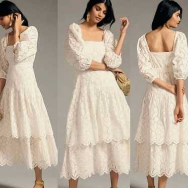 Anthropologie Maeve Tiered Lace Dress