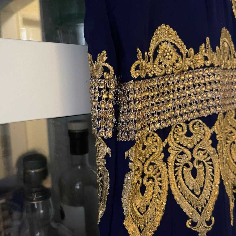 Navy Blue Net Embroidered Designer Anarkali Suit - image 2