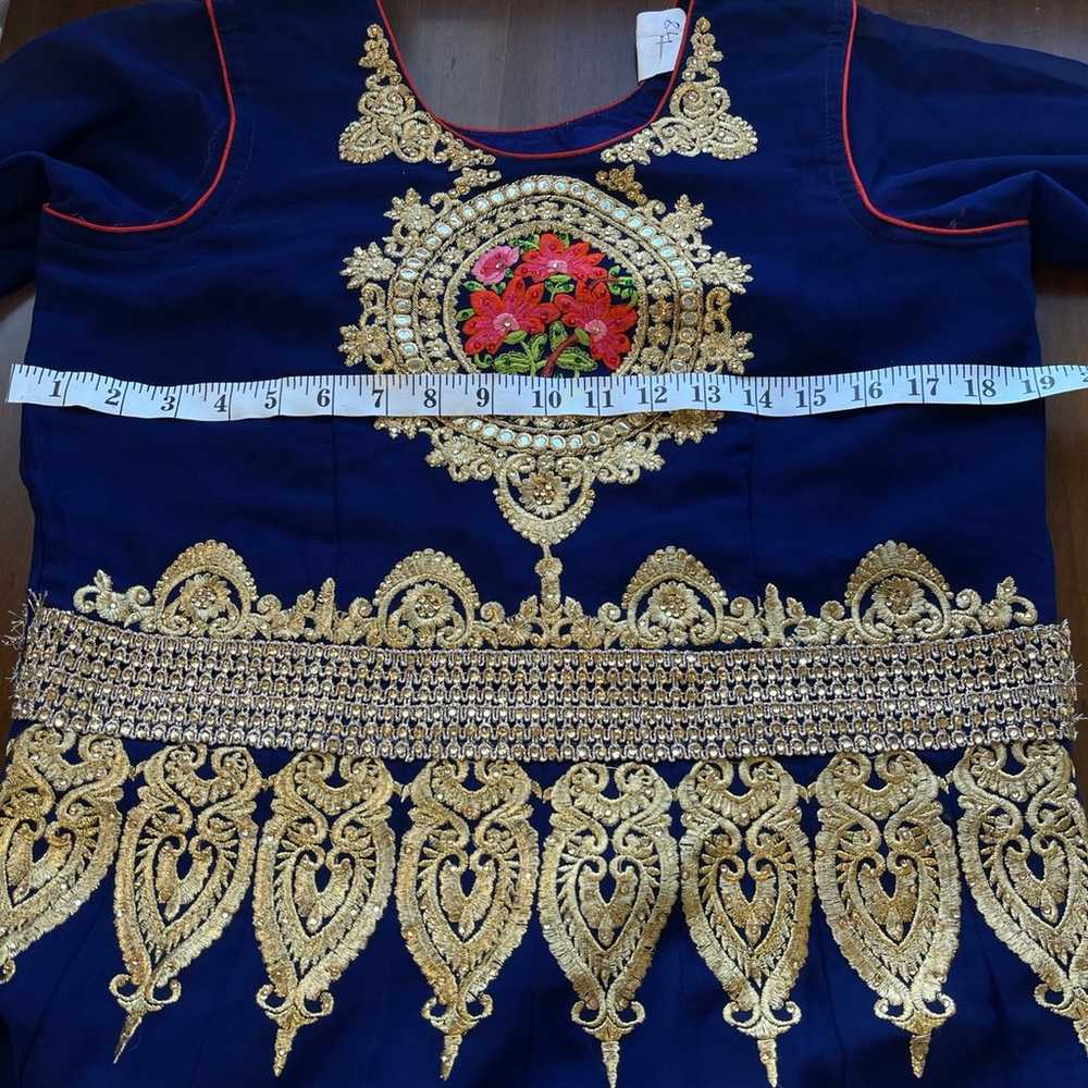 Navy Blue Net Embroidered Designer Anarkali Suit - image 5