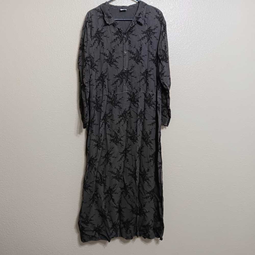 CP Shades Gray Black Floral Embroidered Maxi Dress - image 1