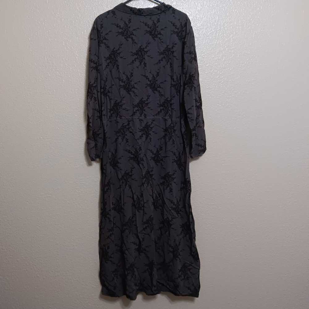 CP Shades Gray Black Floral Embroidered Maxi Dress - image 3