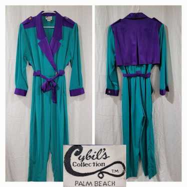 Cybil's collection Palm Beach size large teal pur… - image 1