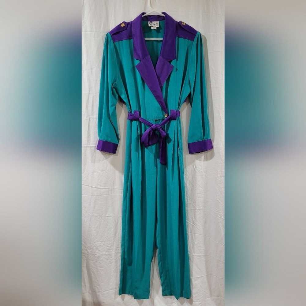 Cybil's collection Palm Beach size large teal pur… - image 5