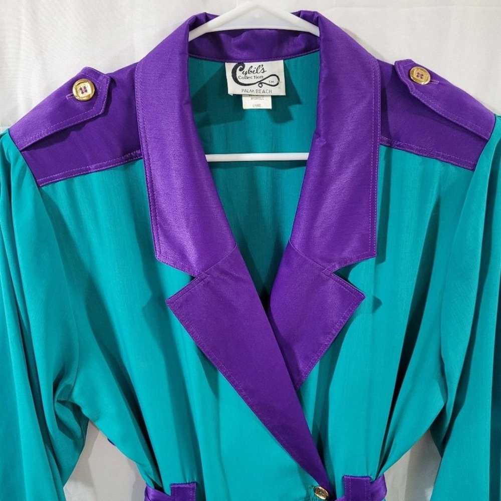 Cybil's collection Palm Beach size large teal pur… - image 6