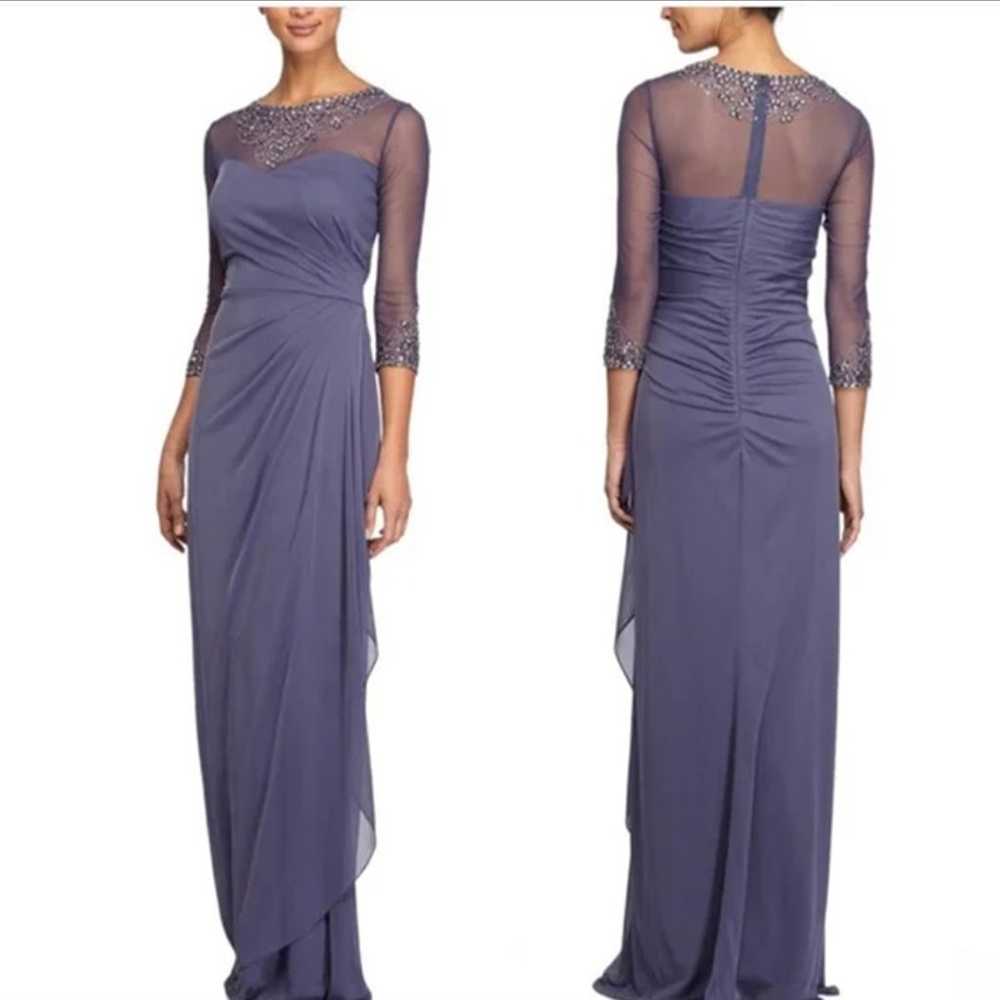 ALEX Evenings Violet Purple Beaded Maxi Special O… - image 1