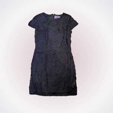 JS Collections Black Lace Overlay Mini Dress | Sz 