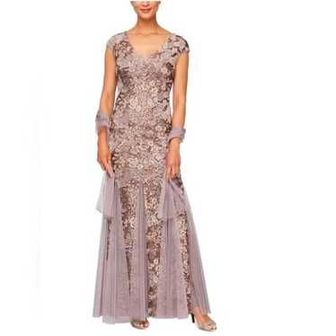 NEW! Alex Evenings Embellished Lace Embroidered Tr