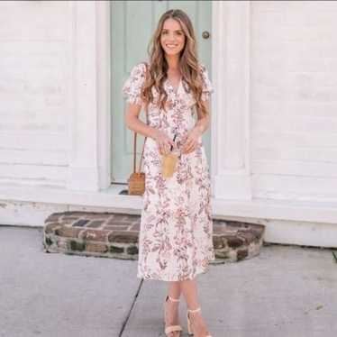 Gal Meets Glam Lauren Floral Botanical Midi Dress