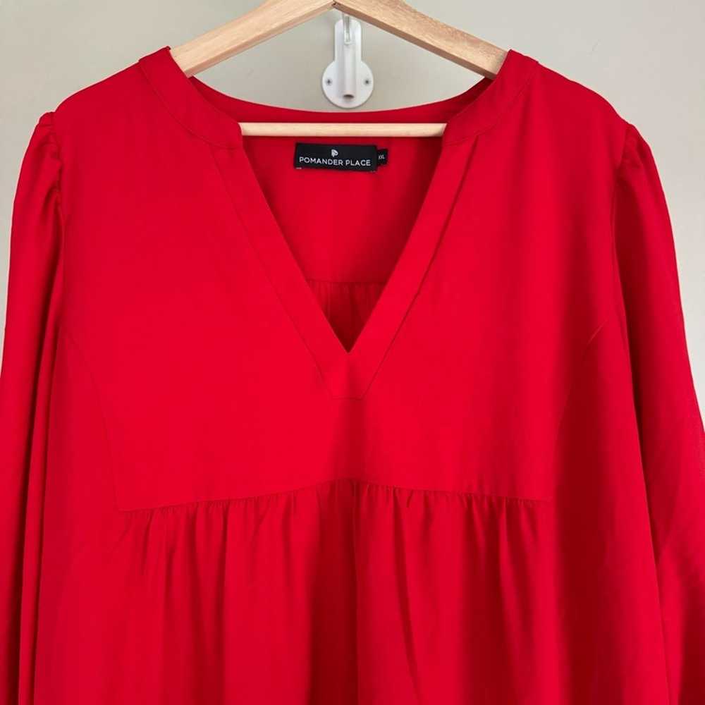 Pomander Place Red Crepe Kenzo Dress - image 5