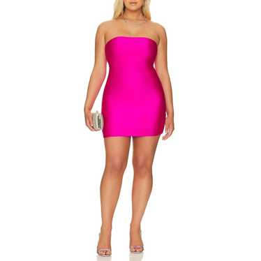 Good American Compression Shine Tube Dress Fuchsi… - image 1