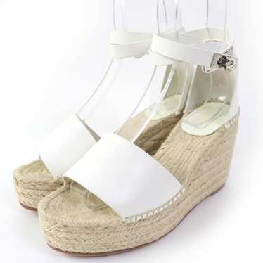 HERMES Sandals leather white Tivoli 37