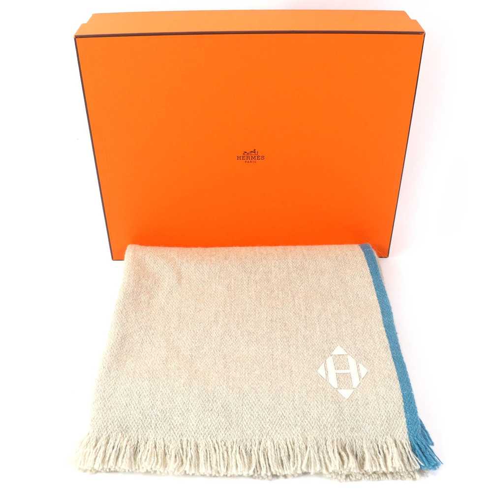 HERMES shawl Main: 100% yak Leather: Cowhide Beig… - image 2