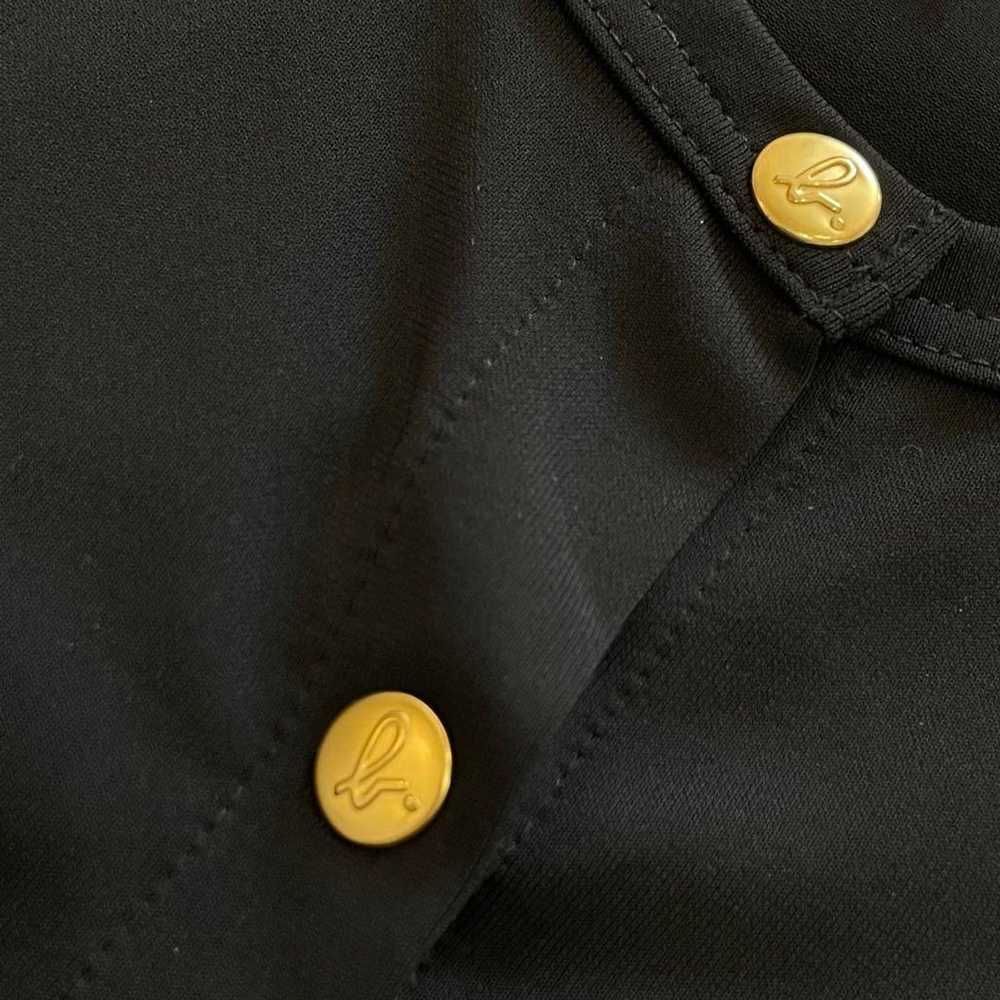 agnes b. Long Cardigan Pression Black Gold Button… - image 8