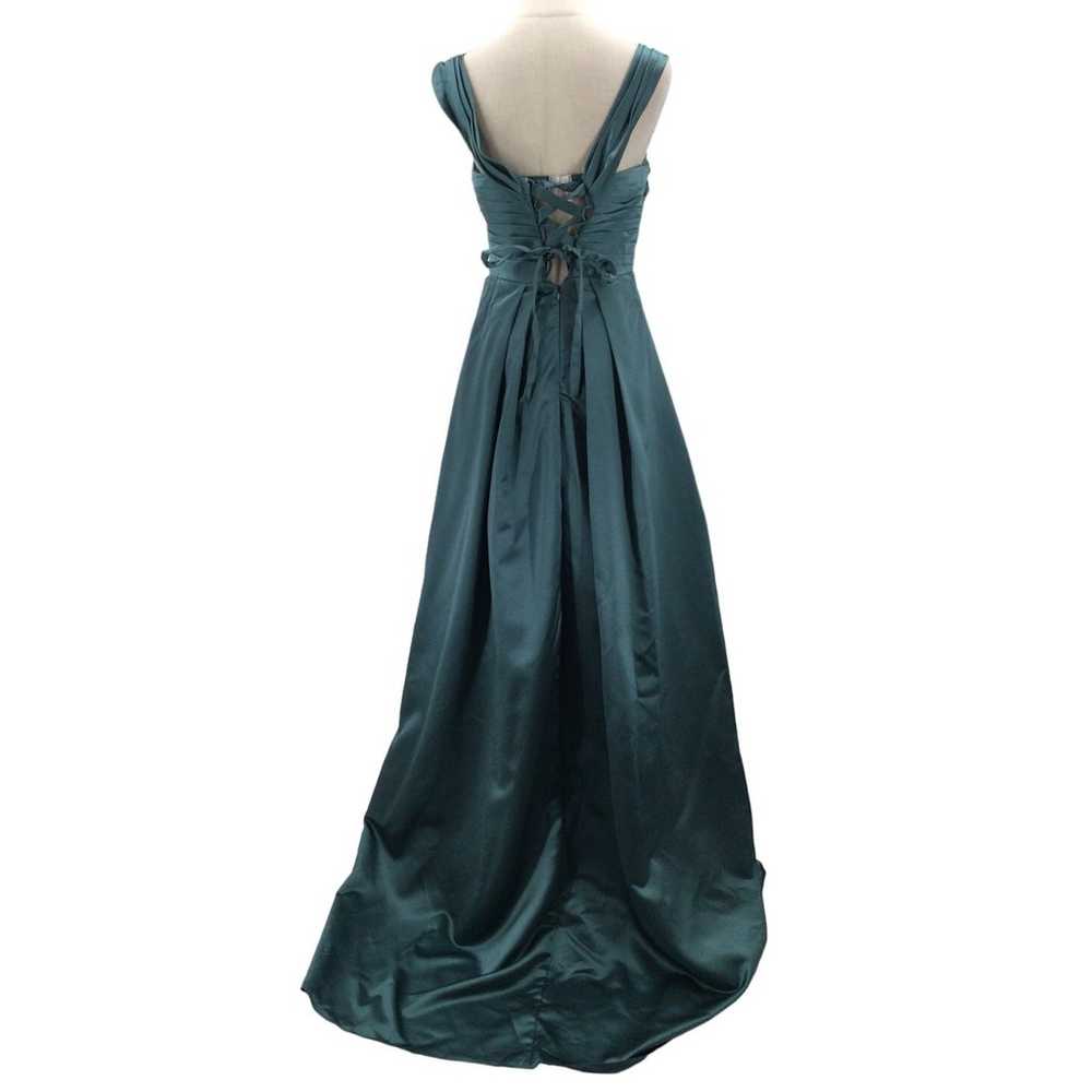 FORMAL GOWN  SZ 4 S teal green corset lace up dra… - image 2