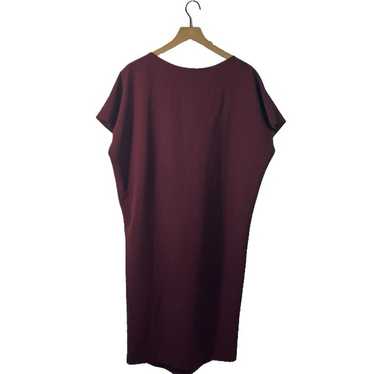 Kaarem Burgundy Triangle Open Back Midi Dress - image 1