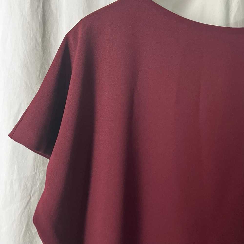 Kaarem Burgundy Triangle Open Back Midi Dress - image 2