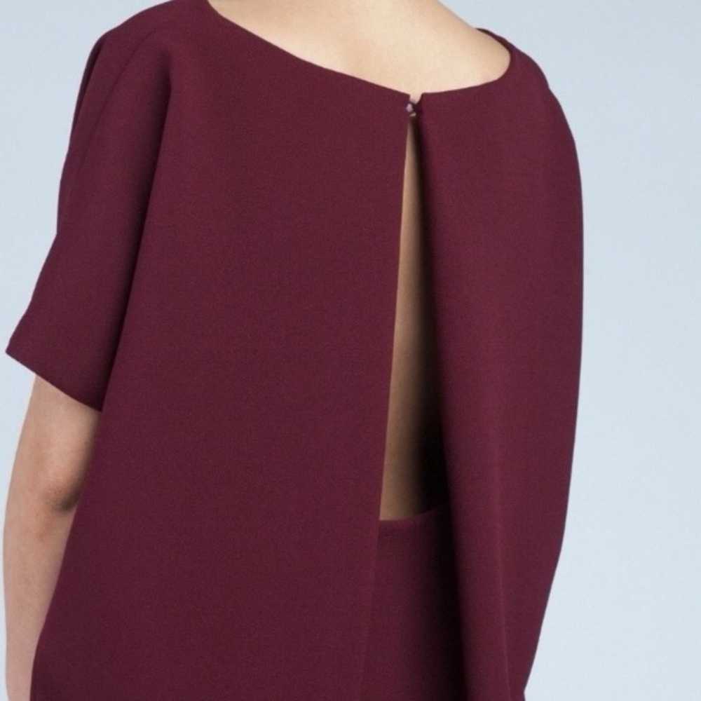 Kaarem Burgundy Triangle Open Back Midi Dress - image 7