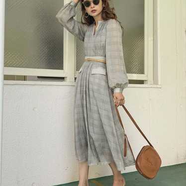 AMERI♡CHECK RETRO SLENDER DRESS check one-piece d… - image 1