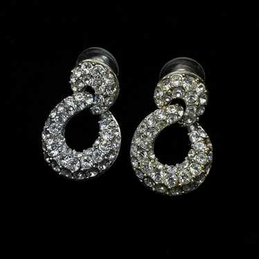 Napier vintage silver tone rhinestone earrings