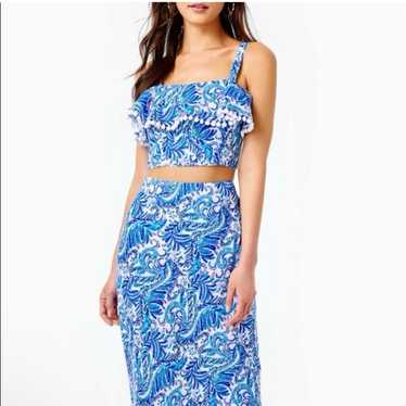 Lilly Pulitzer gretna two piece top midi skirt - image 1