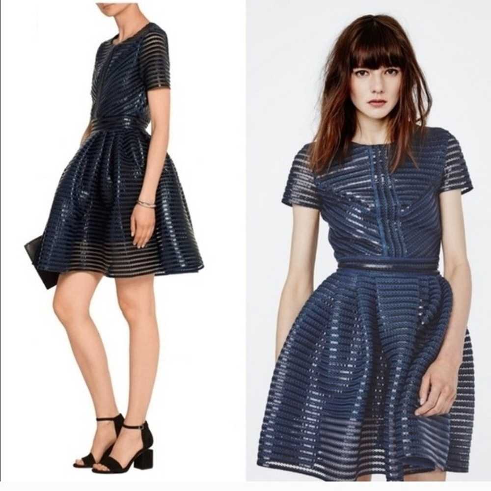 Maje Roybridge Striped Mesh Blue Cocktail Mini Pa… - image 3