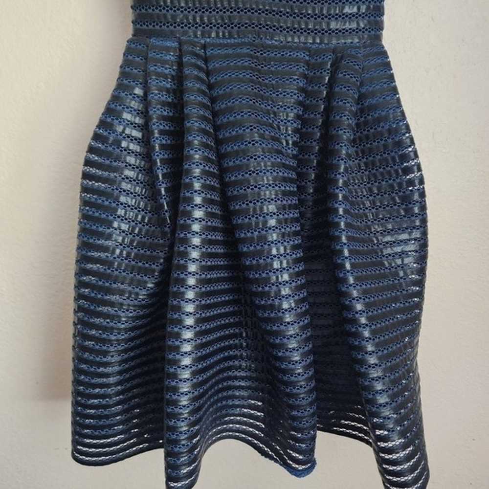 Maje Roybridge Striped Mesh Blue Cocktail Mini Pa… - image 8