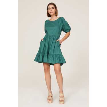 Peter Som Collective Green Puff Sleeve Tiered Tie… - image 1