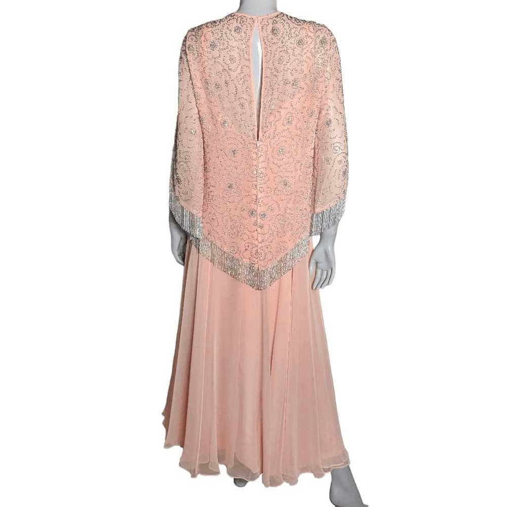 Vintage 60s 70s Victoria Royal Ltd Chiffon Gown &… - image 3