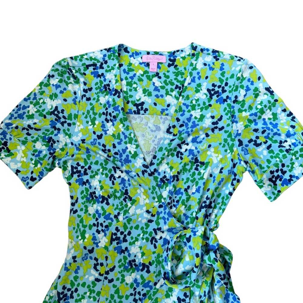 Lilly Pulitzer Kessler Silk Jersey Wrap Dress Blu… - image 4